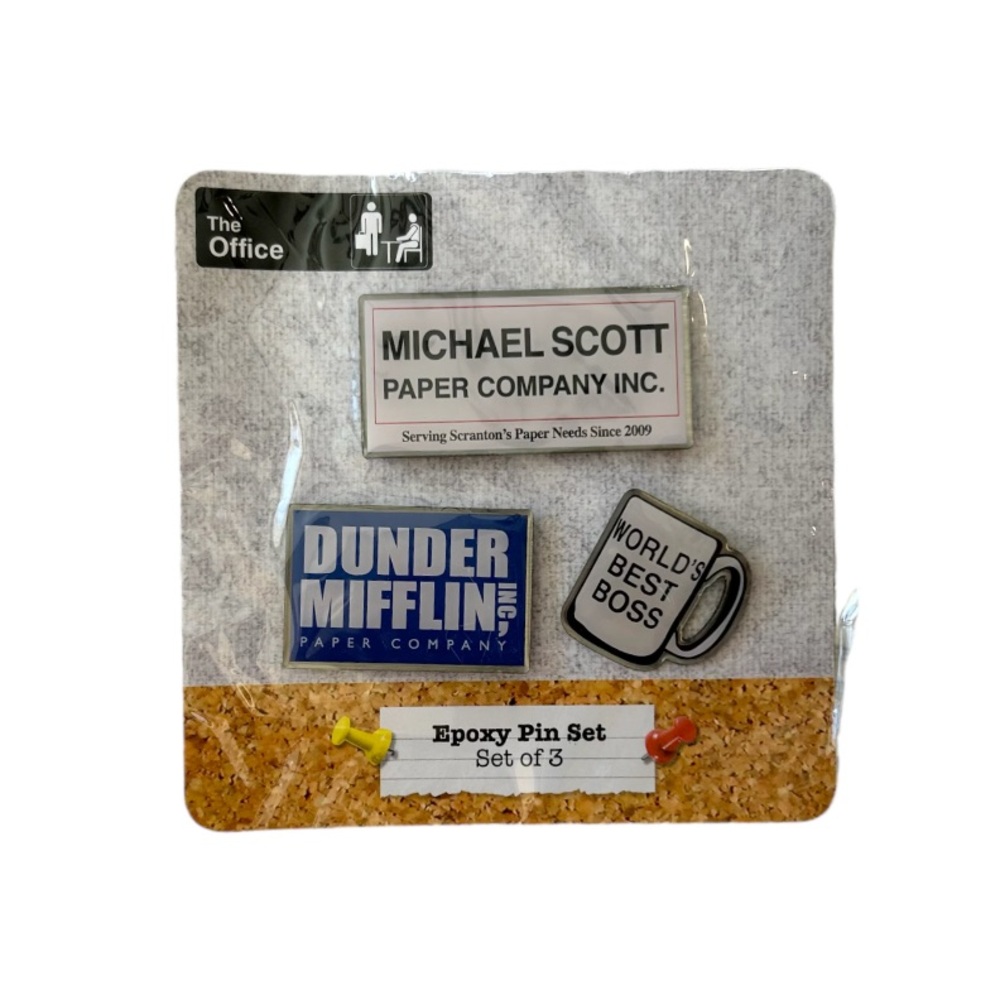 The Office Epoxy Pin Set, Set of 3